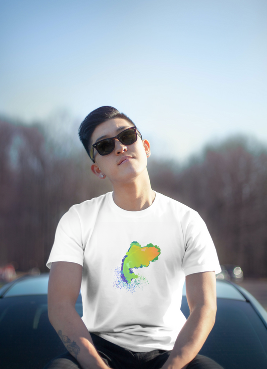 Leaping Neon Fish Bella & Canvas 3001 T-Shirt